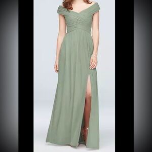 David’s Bridal Dusty Sage Bridesmaids Dress